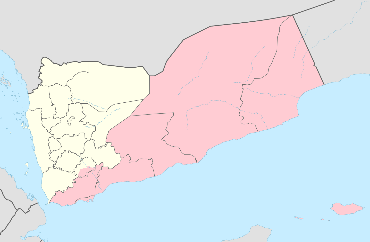 Map of Democratic People's Republic of Yemen.